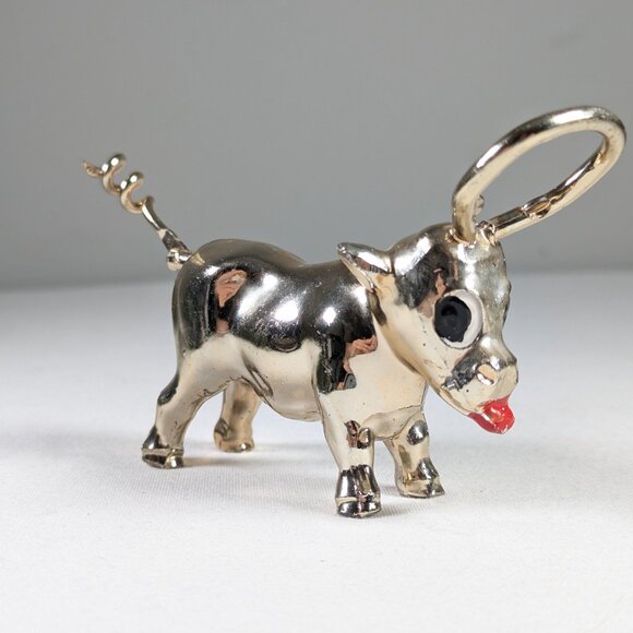 Metal bull bottle opener and corkscrew, gift for farmer - Picture 2 of 11